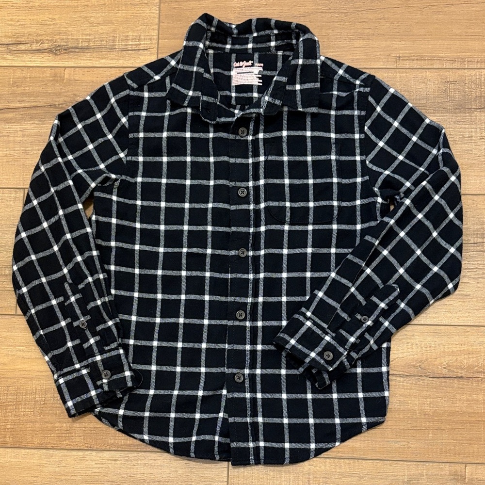 Cat & Jack Boys Button Down Flannel Shirt